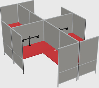Modern modular quad l-shaped panel system