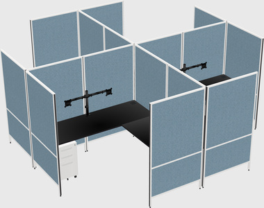 Modern modular quad l-shaped panel system