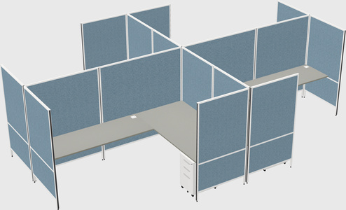 Modern modular quad l-shaped panel system