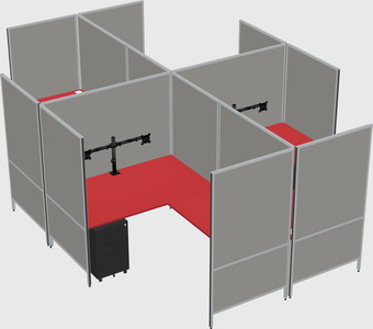 Modern modular quad l-shaped panel system
