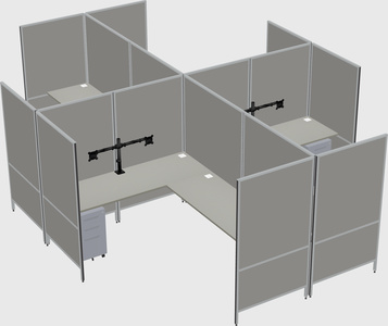 Modern modular quad l-shaped panel system