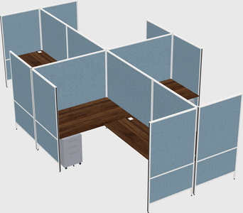 Modern modular quad l-shaped panel system