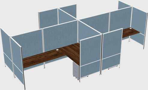 Modern modular quad l-shaped panel system