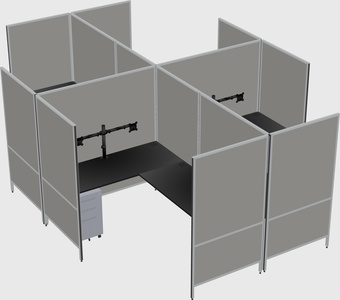 Modern modular quad l-shaped panel system