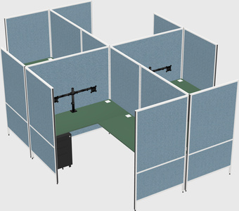 Modern modular quad l-shaped panel system