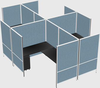 Modern modular quad l-shaped panel system