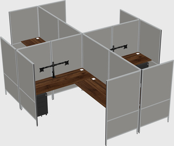 Modern modular quad l-shaped panel system