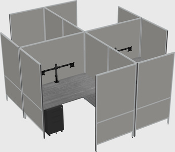 Modern modular quad l-shaped panel system