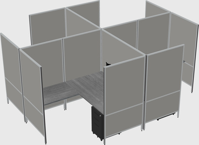 Modern modular quad l-shaped panel system