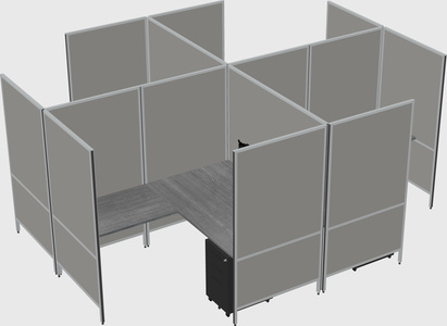 Modern modular quad l-shaped panel system