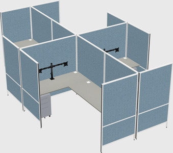 Modern modular quad l-shaped panel system