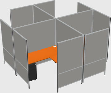 Modern modular quad l-shaped panel system