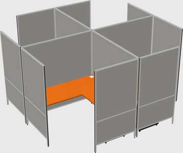 Modern modular quad l-shaped panel system