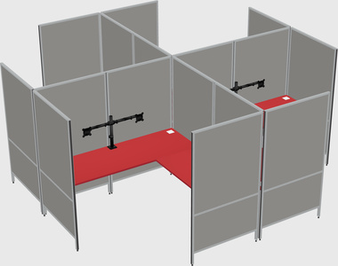 Modern modular quad l-shaped panel system
