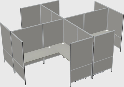 Modern modular quad l-shaped panel system