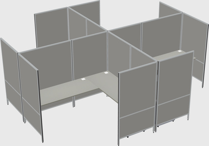 Modern modular quad l-shaped panel system