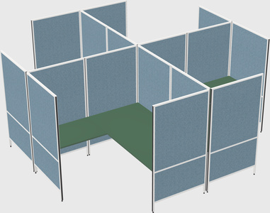 Modern modular quad l-shaped panel system