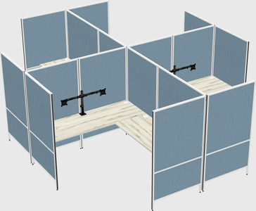 Modern modular quad l-shaped panel system