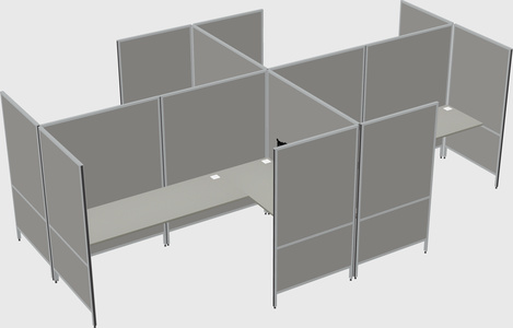 Modern modular quad l-shaped panel system