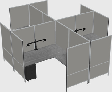 Modern modular quad l-shaped panel system