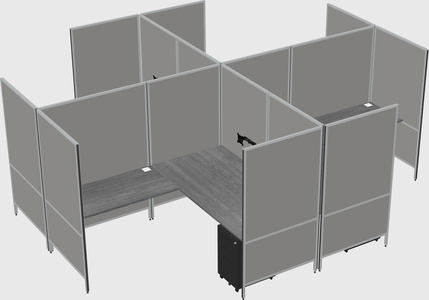 Modern modular quad l-shaped panel system