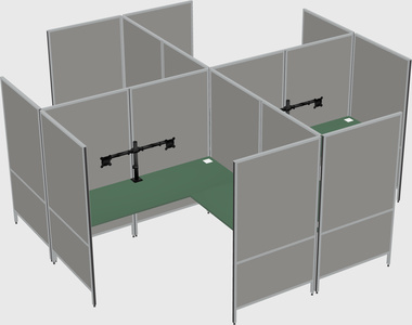 Modern modular quad l-shaped panel system