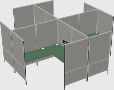 Modern modular quad l-shaped panel system
