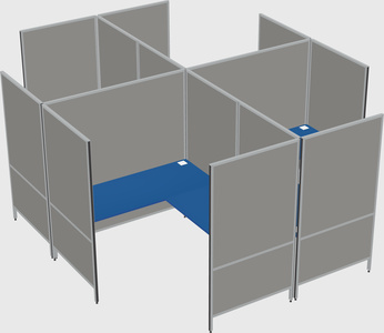 Modern modular quad l-shaped panel system