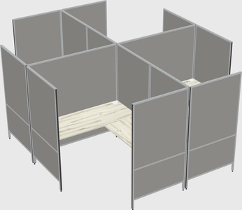 Modern modular quad l-shaped panel system