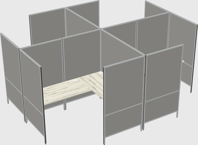 Modern modular quad l-shaped panel system