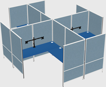Modern modular quad l-shaped panel system