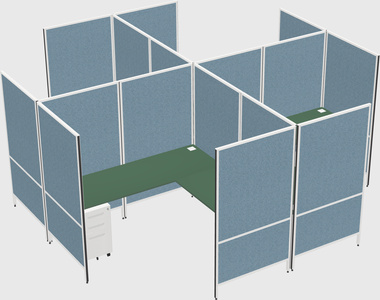 Modern modular quad l-shaped panel system