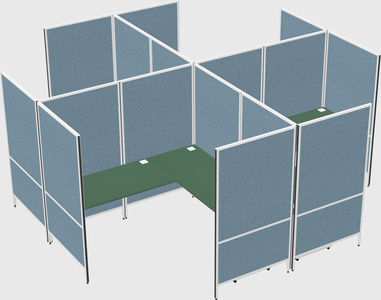 Modern modular quad l-shaped panel system
