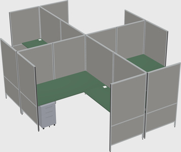 Modern modular quad l-shaped panel system