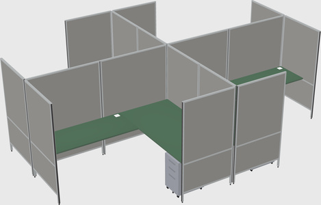 Modern modular quad l-shaped panel system