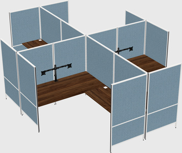 Modern modular quad l-shaped panel system