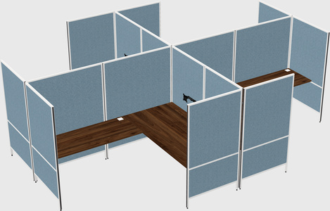 Modern modular quad l-shaped panel system