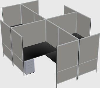 Modern modular quad l-shaped panel system