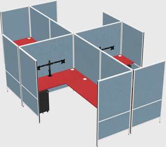 Modern modular quad l-shaped panel system
