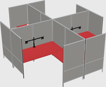 Modern modular quad l-shaped panel system