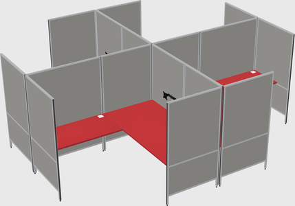 Modern modular quad l-shaped panel system