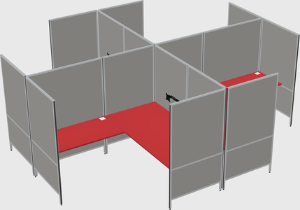 Modern modular quad l-shaped panel system
