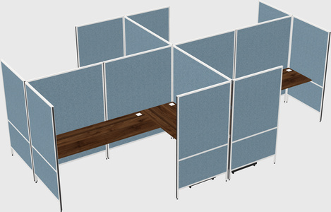 Modern modular quad l-shaped panel system