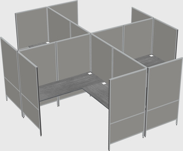 Modern modular quad l-shaped panel system