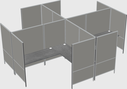 Modern modular quad l-shaped panel system