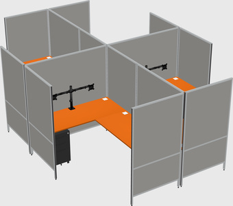 Modern modular quad l-shaped panel system