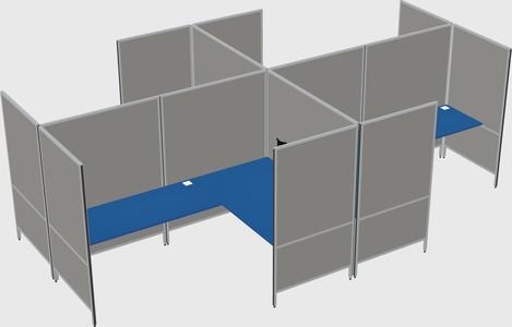 Modern modular quad l-shaped panel system