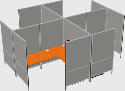 Modern modular quad l-shaped panel system