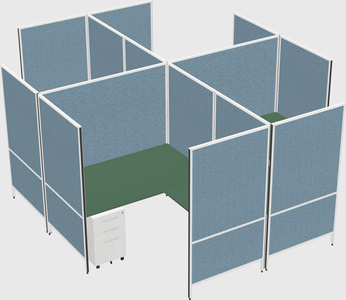 Modern modular quad l-shaped panel system