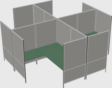 Modern modular quad l-shaped panel system